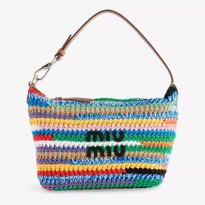Multicoloured Crochet Cotton Pouch